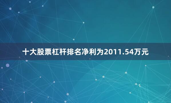 十大股票杠杆排名净利为2011.54万元